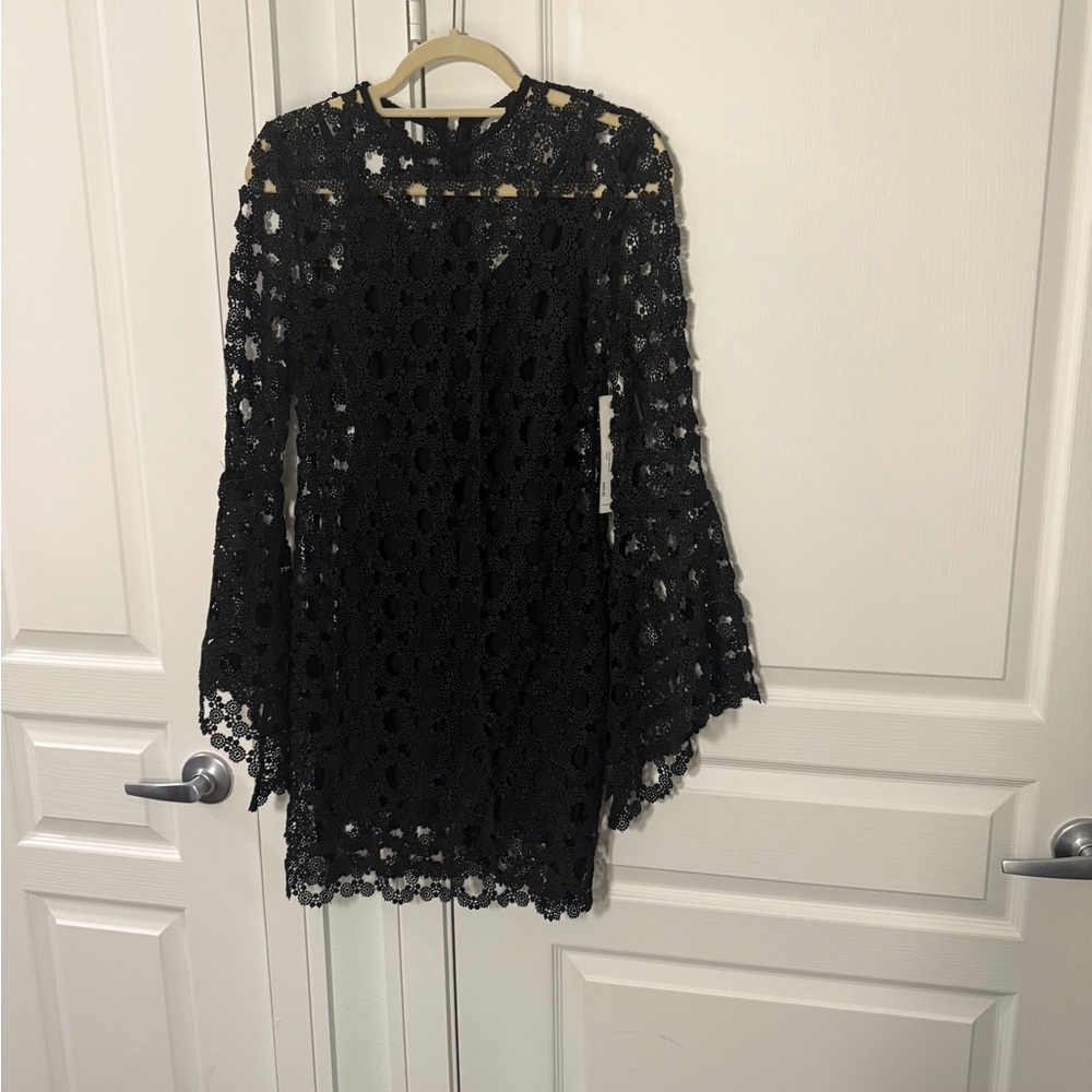 NICHOLAS Black Crochet Lace Dress